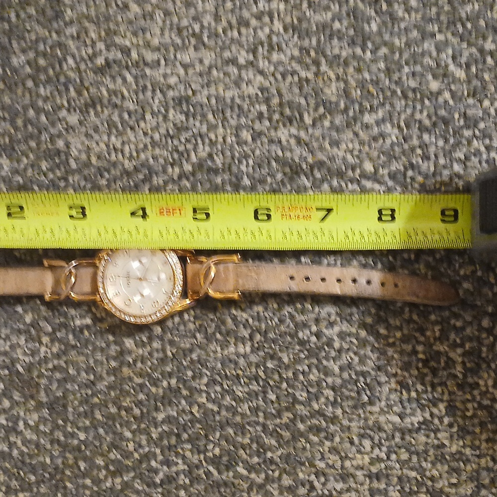 Fossil ES 3466 Rise gold rinestone chronograph women's watch tan leather… - Picture 4 of 7